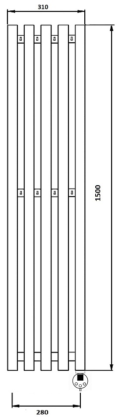 Полотенцесушитель электрический Secado Бергамо 3К 200x14, графит, 4673739259290, подключение слева