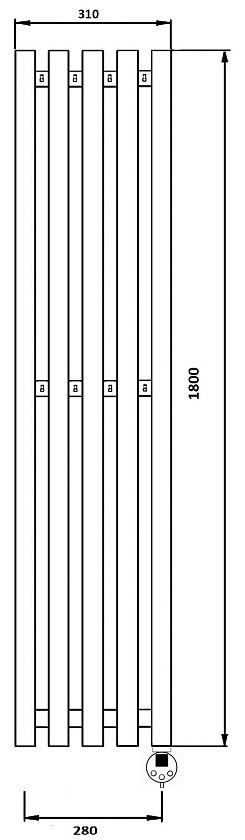 Полотенцесушитель электрический Secado Бергамо 3К 200x14, золото матовое, 4673739259306, подключение слева