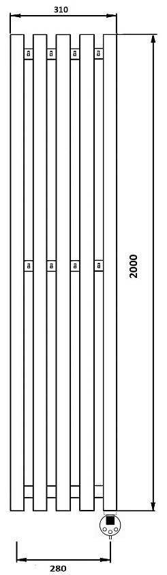 Полотенцесушитель электрический Secado Бергамо 5 100x28