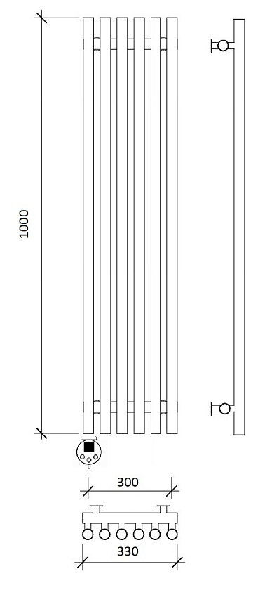 Полотенцесушитель электрический Secado Бергамо 5К 100x28