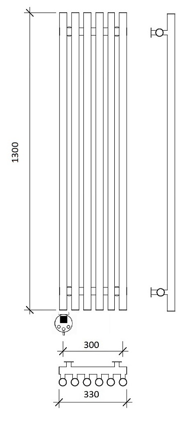 Полотенцесушитель электрический Secado Бергамо 5К 130x28