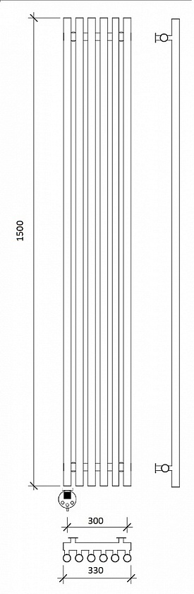 Полотенцесушитель электрический Secado Бергамо 5К 150x28