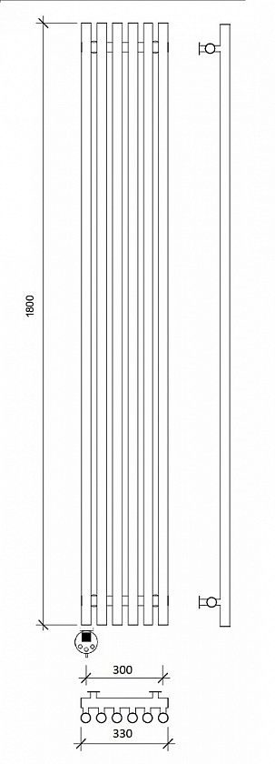 Полотенцесушитель электрический Secado Бергамо 5К 180x28