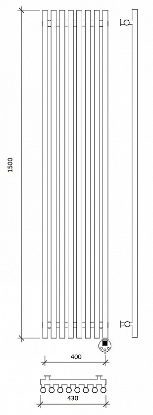 Полотенцесушитель электрический Secado Бергамо плюс 10 100x50, графит, 4673739259474, подключение слева