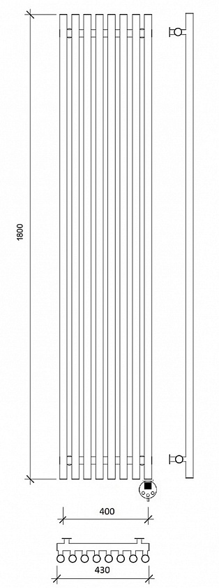 Полотенцесушитель электрический Secado Бергамо плюс 10 130x50