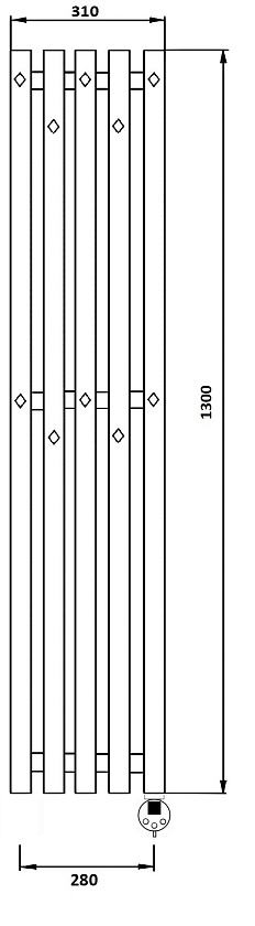 Полотенцесушитель электрический Secado Бергамо плюс 6 180x30, графит, 4673739259634, подключение слева
