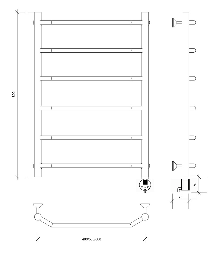 Полотенцесушитель электрический Secado Сандриго 2К 150x10