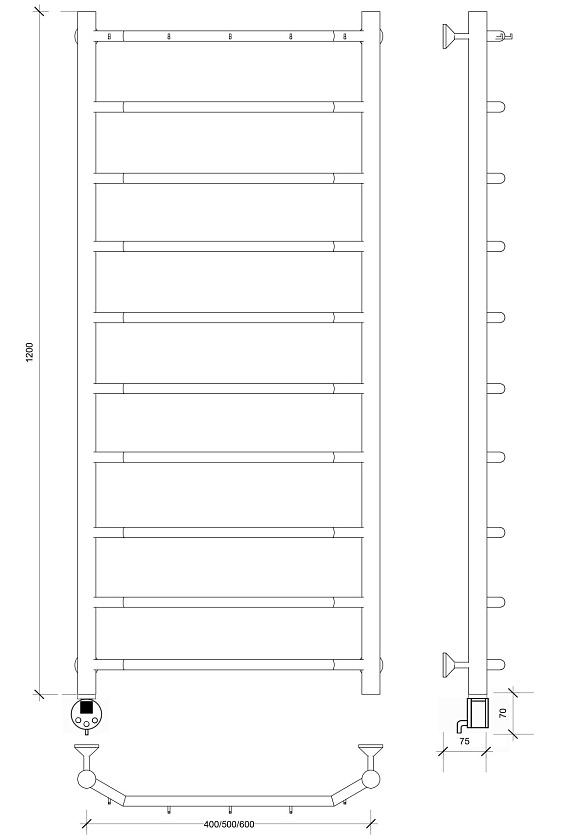 Полотенцесушитель электрический Secado Сандриго 4К 130x24