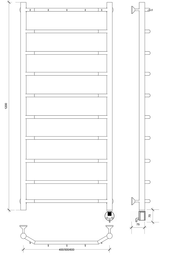 Полотенцесушитель электрический Secado Сандриго 4К 150x24