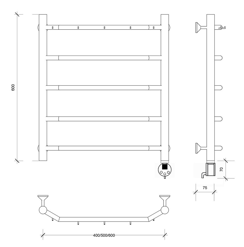 Полотенцесушитель электрический Secado Сандриго 5К 150x31