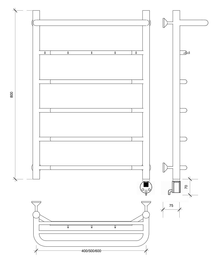 Полотенцесушитель электрический Secado Сандриго 5К 200x31
