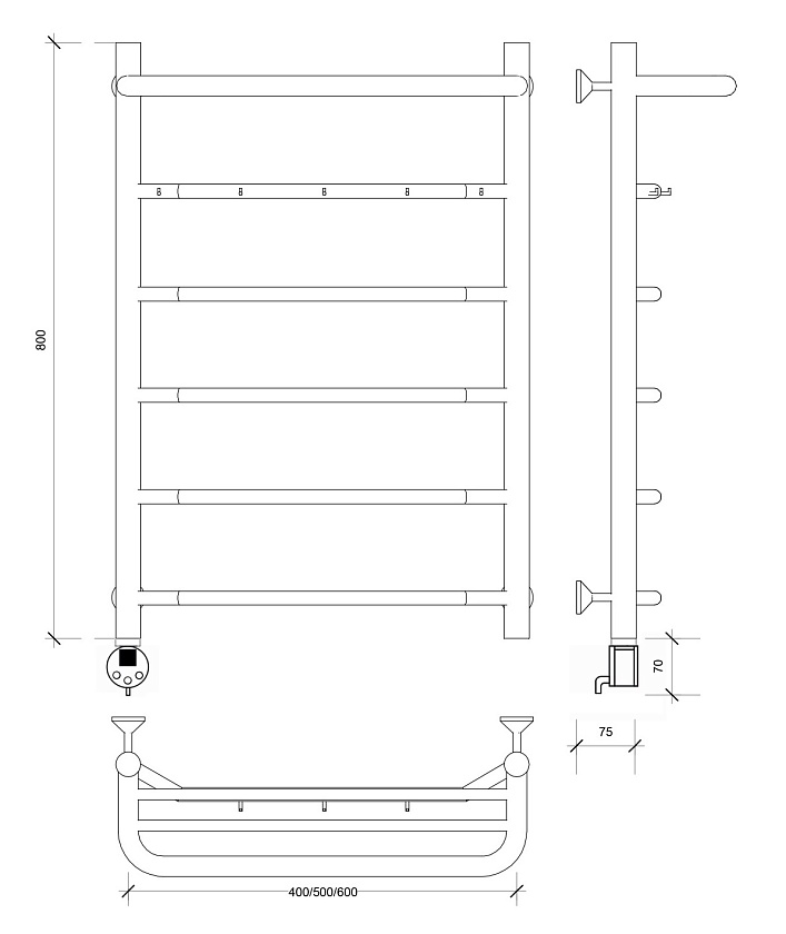 Полотенцесушитель водяной Secado Агата 1 60x50