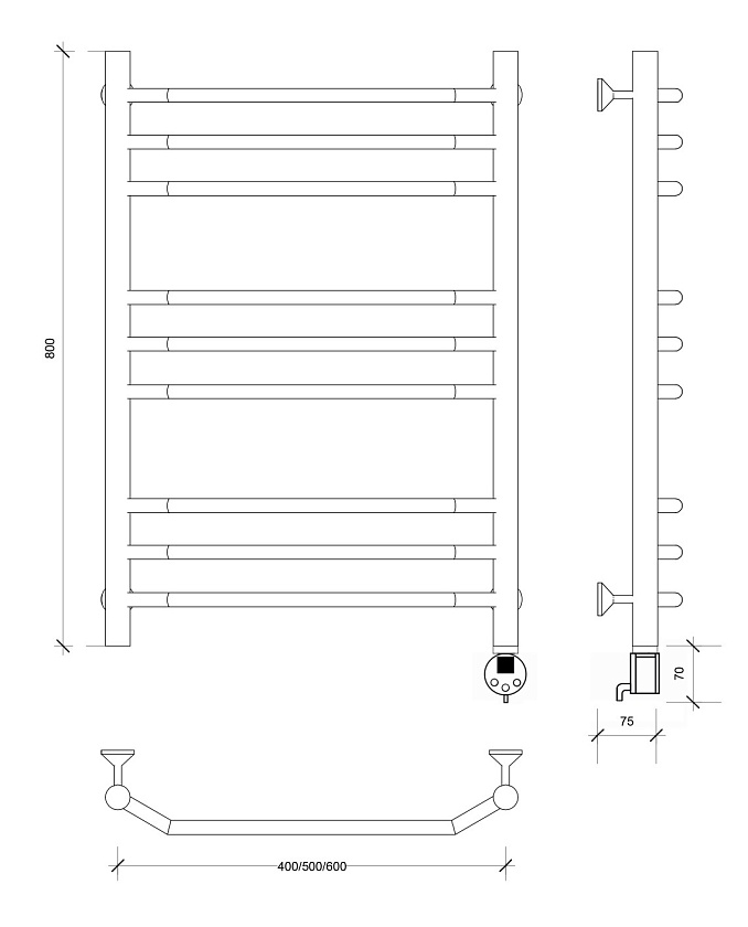 Полотенцесушитель водяной Secado Агата 1 КСП 120x60