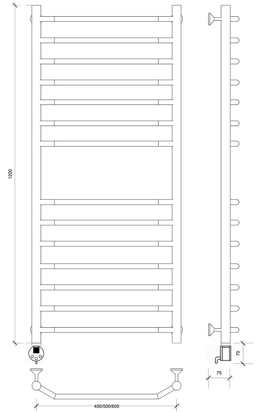Полотенцесушитель водяной Secado Агата 1 КСП 80x60