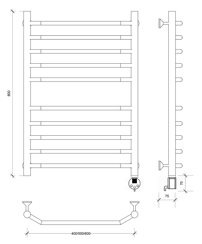 Полотенцесушитель водяной Secado Агата 1 СП 120x60