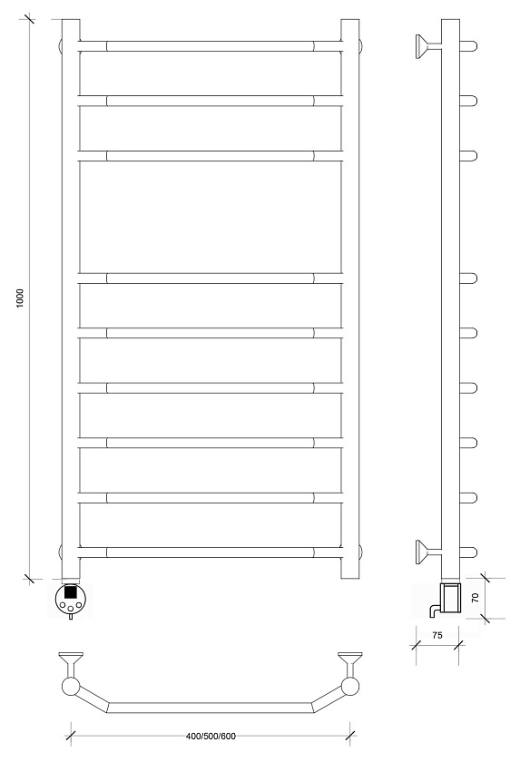 Полотенцесушитель водяной Secado Агата 1 СП 120x60