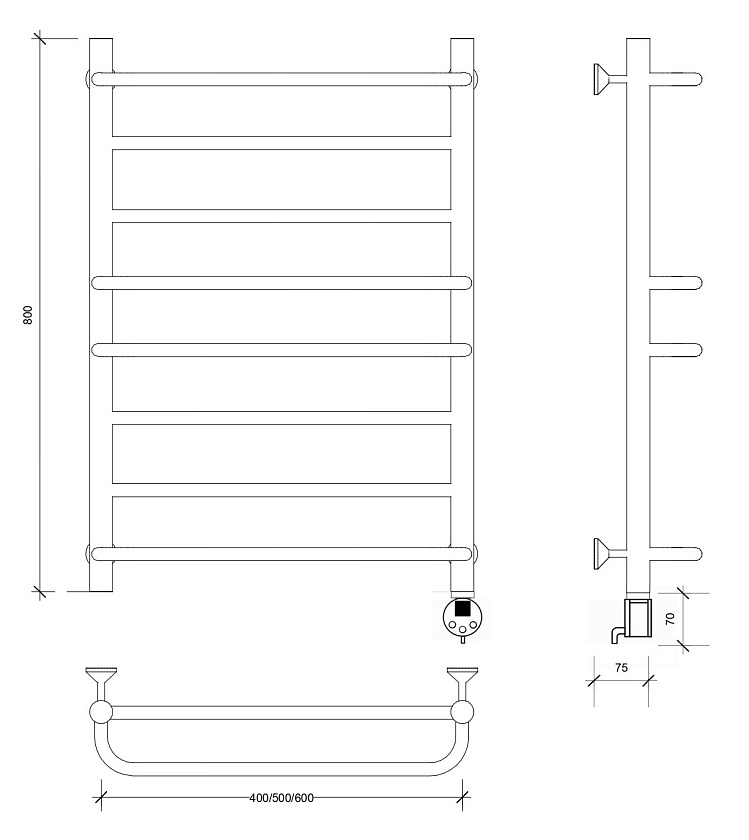 Полотенцесушитель водяной Secado Агата 2 60x60