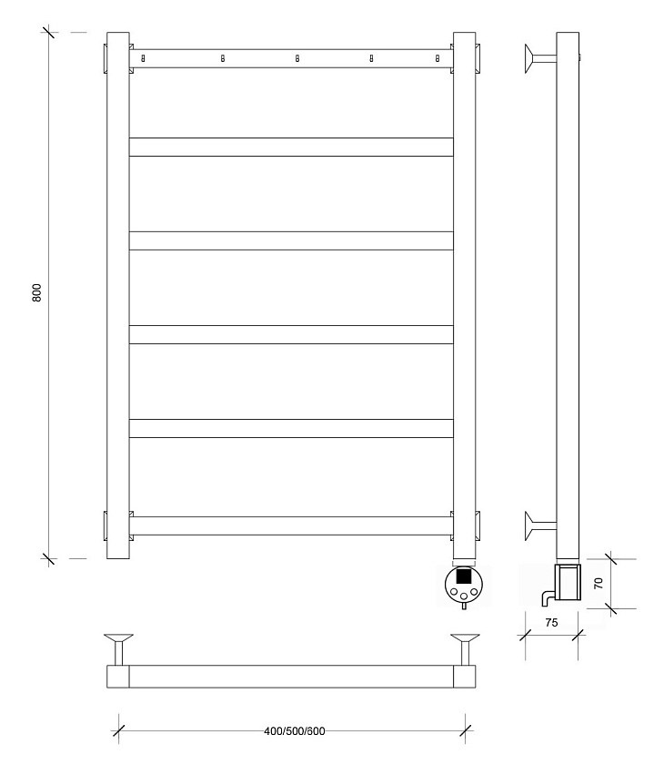 Полотенцесушитель водяной Secado Комано 1 КСП 120x60