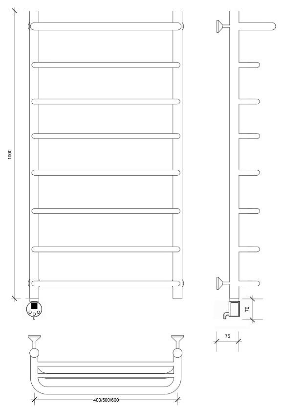 Полотенцесушитель водяной Secado Корато 1 60x40
