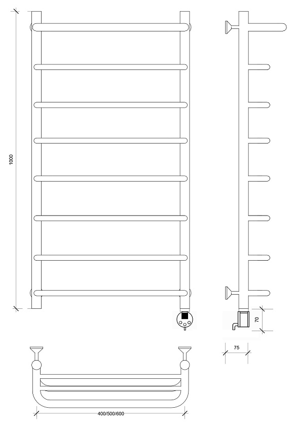 Полотенцесушитель водяной Secado Корато 1 60x40