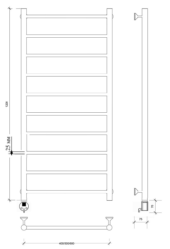 Полотенцесушитель водяной Secado Мирано 60x50