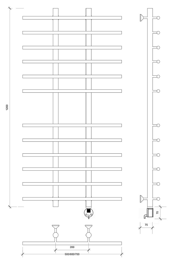 Полотенцесушитель водяной Secado Понтида 1 КСП 60x50