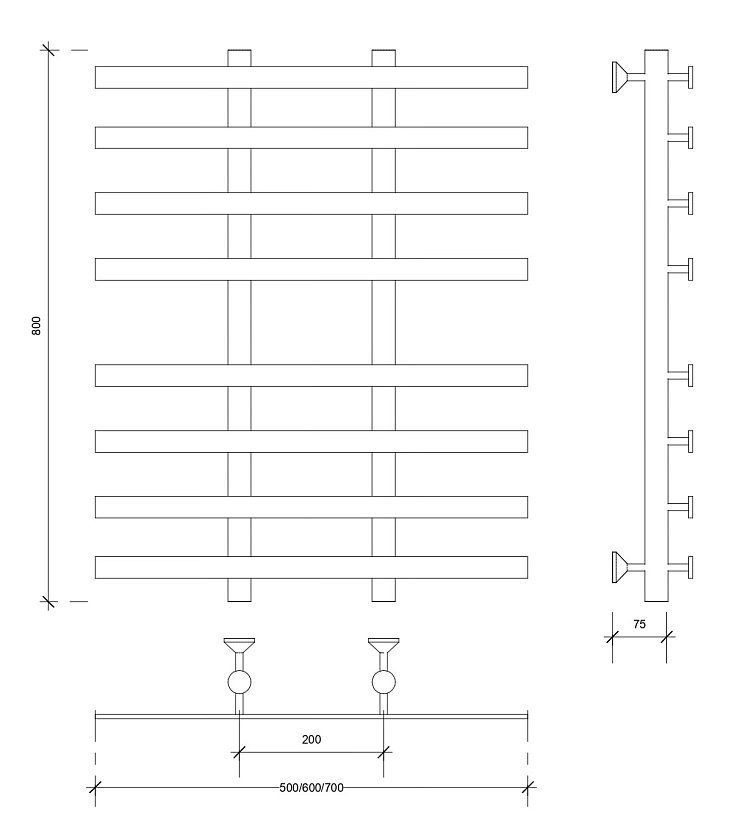 Полотенцесушитель водяной Secado Понтида 4 80x60