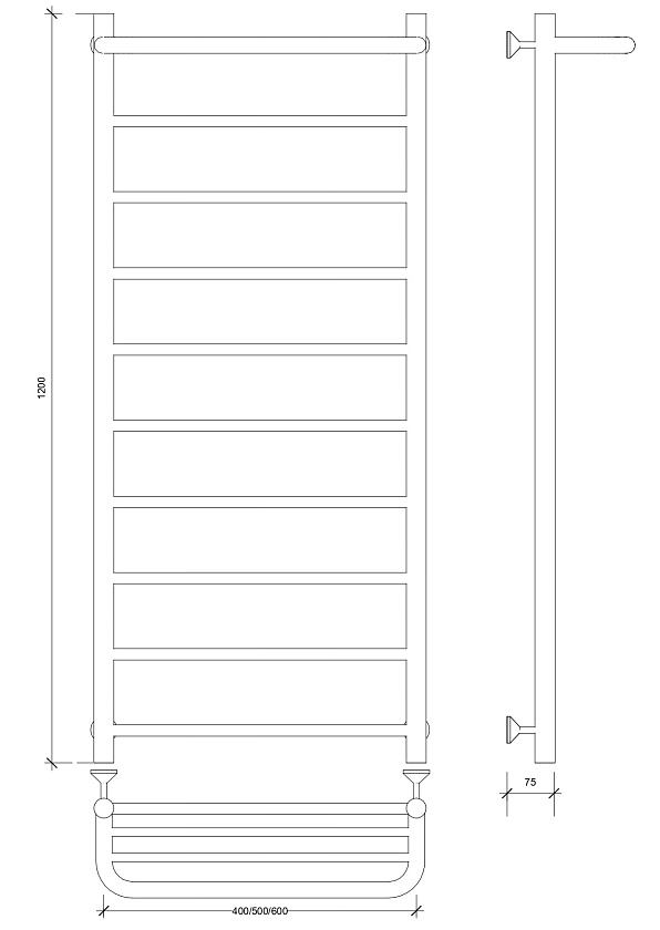 Полотенцесушитель водяной Secado Триада 1 СП 120x60