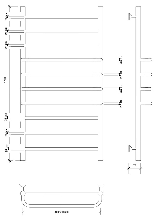 Полотенцесушитель водяной Secado Триест 120x50