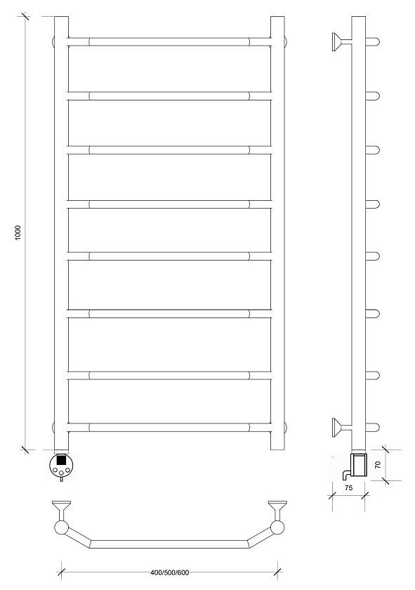 Полотенцесушитель электрический Secado Агата 1 100x60