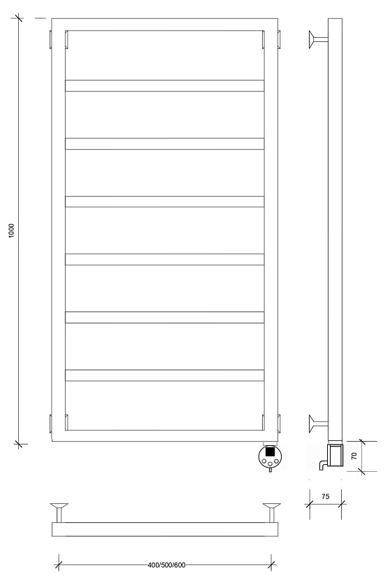 Полотенцесушитель электрический Secado Парма 2 100x60