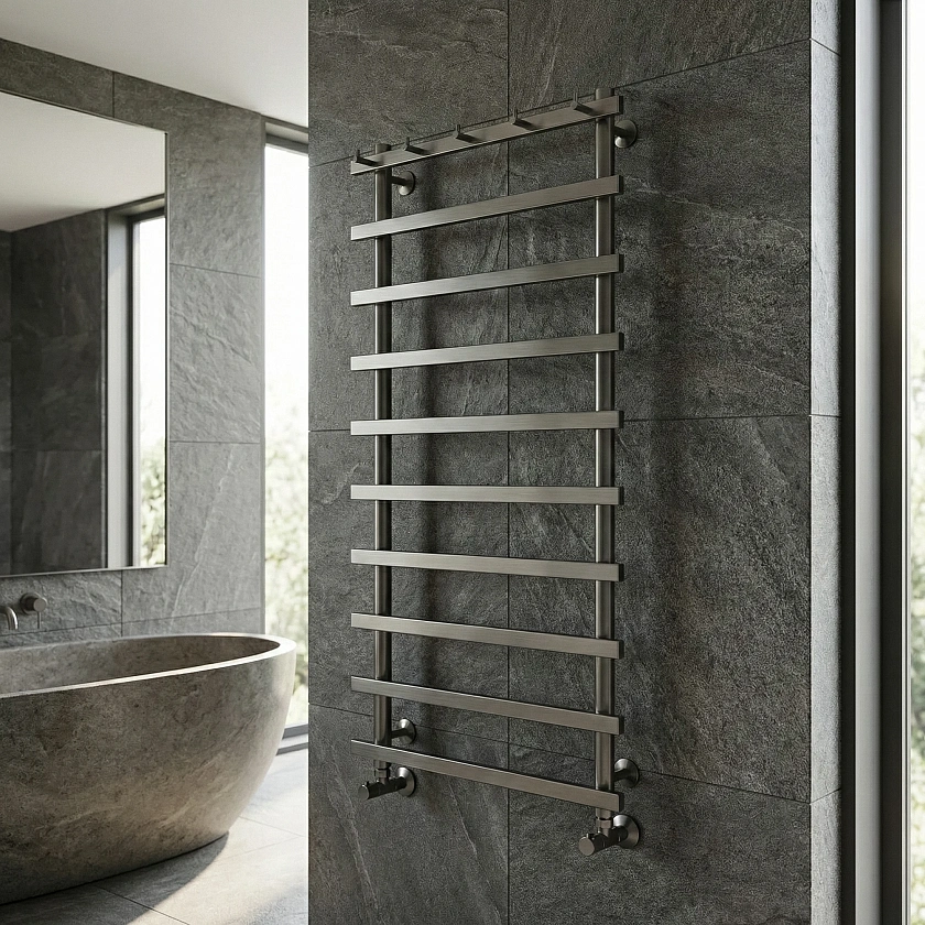Полотенцесушитель электрический Secado Понтида 1 К 120x50, графит, 4673739279403, подключение слева