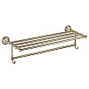 Полотенцедержатель прямоугольный Fixsen Bogema Gold с полкой, золотой, FX-78515G