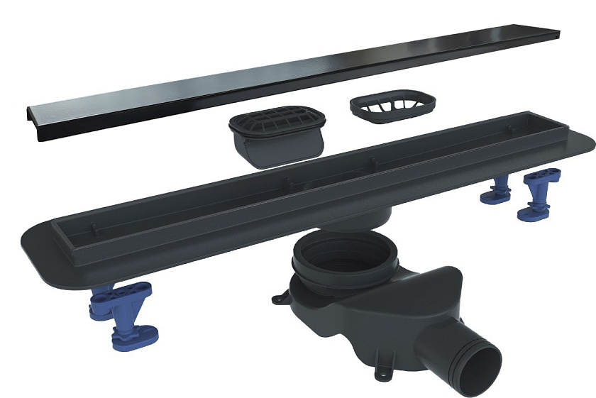 Душевой лоток BELBAGNO LUCE, 60 см, черный матовый, BB-LD-LUCE-60-NERO
