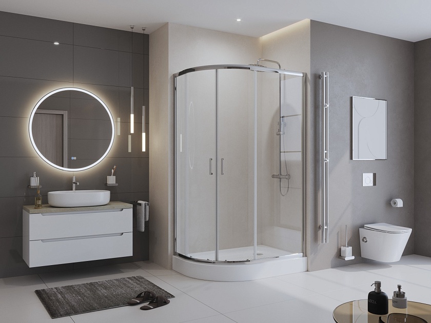 Душевой поддон BelBagno, 100x80, L, TRAY-BB-RH-100/80-550-15-W-L
