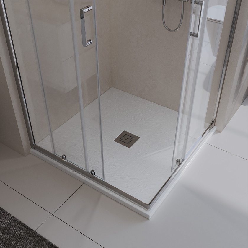 Душевой поддон BelBagno UNO, 80x80, белый матовый, TRAY-MR-UNO-A-80-35-W-CR
