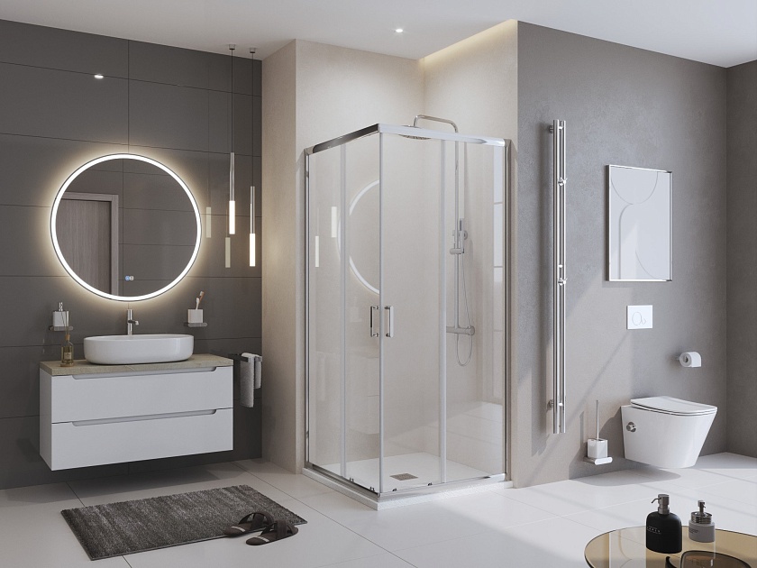 Душевой поддон BelBagno UNO, 80x80, белый матовый, TRAY-MR-UNO-A-80-35-W-CR