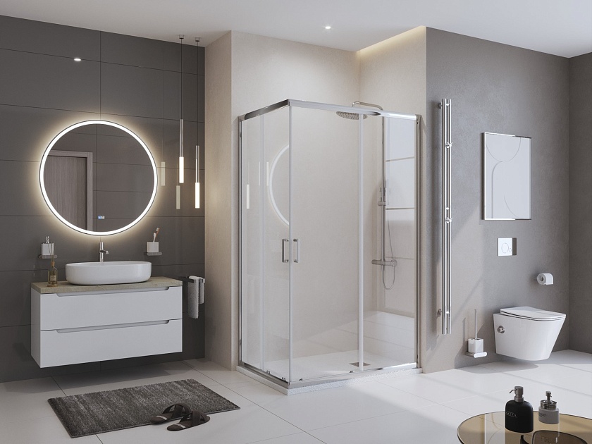 Душевой поддон BelBagno UNO, 100x80, белый матовый, TRAY-MR-UNO-AH-100/80-35-W-CR