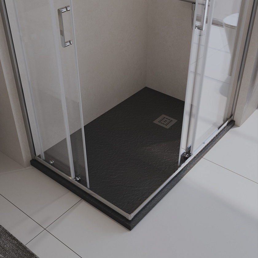 Душевой поддон BelBagno UNO, 120x80, черный матовый, TRAY-MR-UNO-AH-120/80-35-NERO-CR