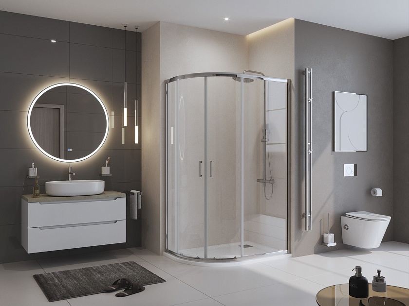 Душевой поддон BelBagno UNO, 120x80, L, TRAY-MR-UNO-RH-120/80-550-35-W-L-CR