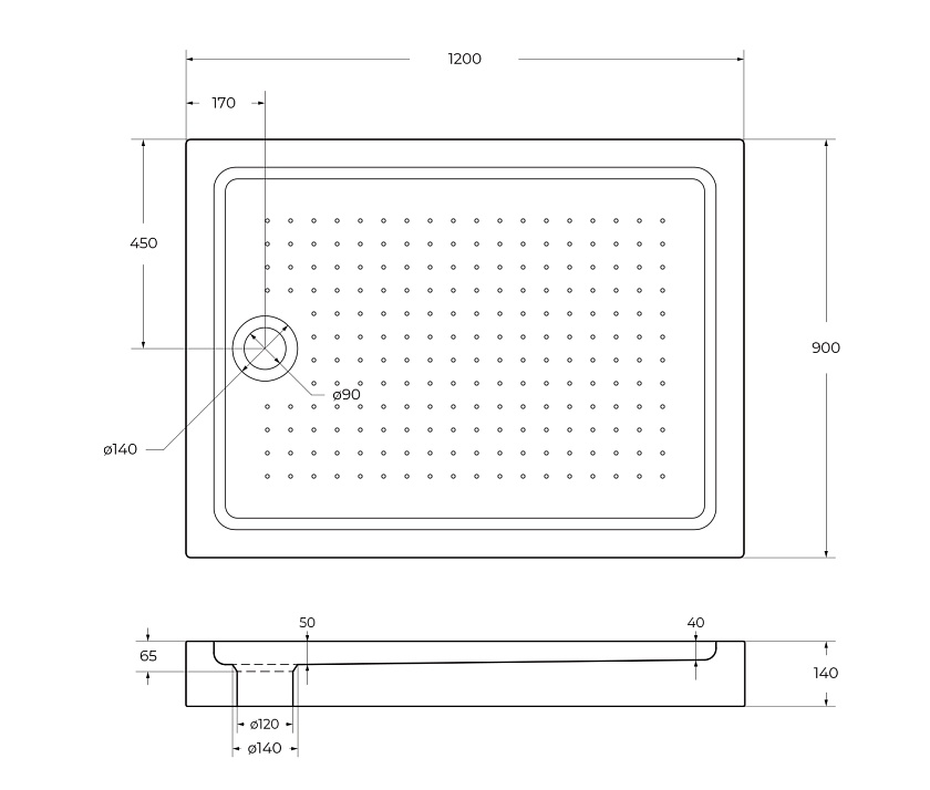 Душевой поддон BelBagno UNO, 120x90, TRAY-BB-AH-120/90-15-W