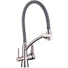 Смеситель для кухни с подключением фильтра Gappo, гибкий, серый, G4398