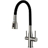 Смеситель для кухни с подключением фильтра Gappo, гибкий, сатин, G4399-65