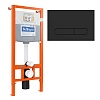 Инсталляция для унитаза с кнопкой BelBagno, черный матовый, BB002-80/BB007-PR-NERO.M