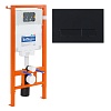 Инсталляция для унитаза с кнопкой BelBagno, черный матовый, BB002-80/BB012-MR-NERO.M