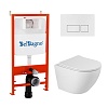 Инсталляция с унитазом, сиденьем и кнопкой смыва BelBagno Sfera-R, белый, BB046CHR/SC/BB026/BB042BL
