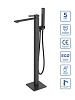 Напольный смеситель для ванной BelBagno Luce, черный матовый, LUC-FMT-NERO