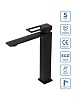 Высокий смеситель для раковины BelBagno Luce, черный матовый, LUC-LMC-NERO-W0