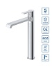 Высокий смеситель для раковины BelBagno Aurora, хром, AURORA-LMC-CRM-W0