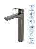 Высокий смеситель для раковины BelBagno Due, оружейная сталь, DUE-LMC-GM-W0